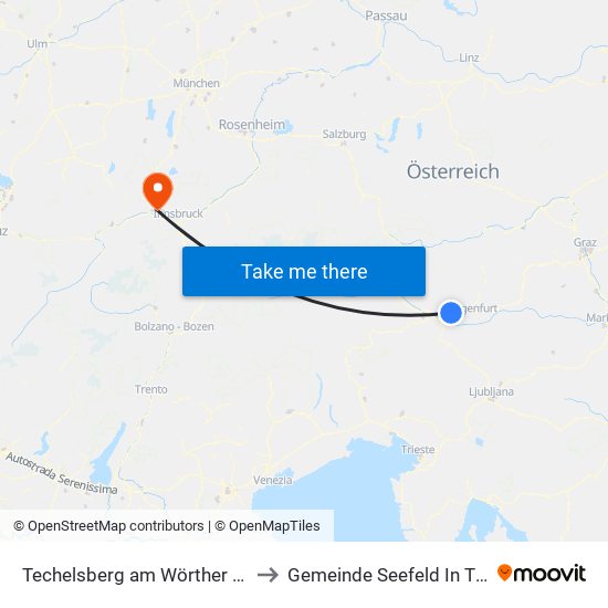 Techelsberg am Wörther See to Gemeinde Seefeld In Tirol map