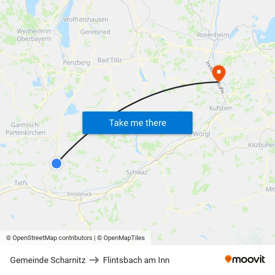 Gemeinde Scharnitz to Flintsbach am Inn map