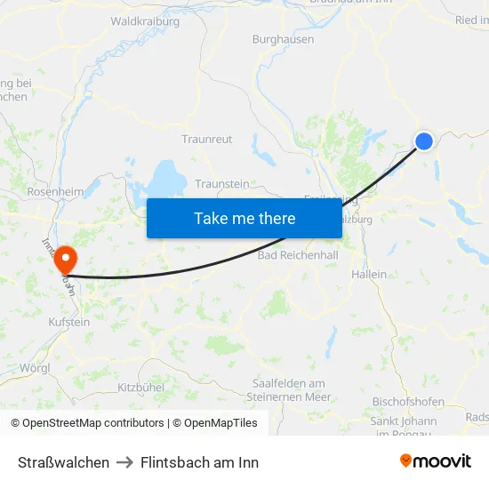 Straßwalchen to Flintsbach am Inn map