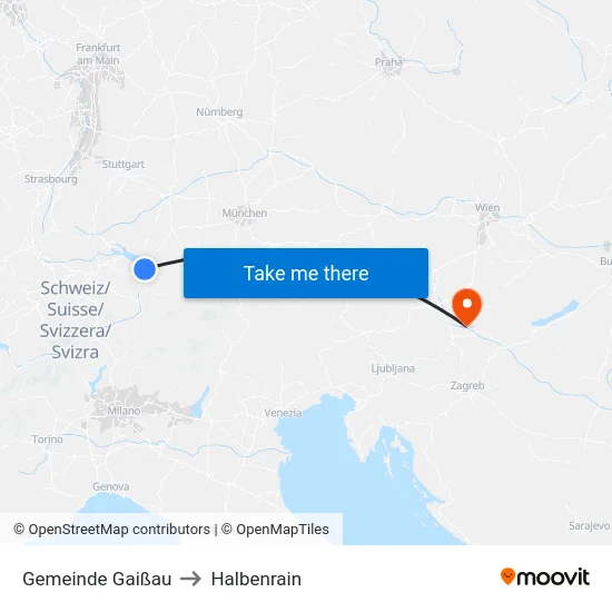 Gemeinde Gaißau to Halbenrain map