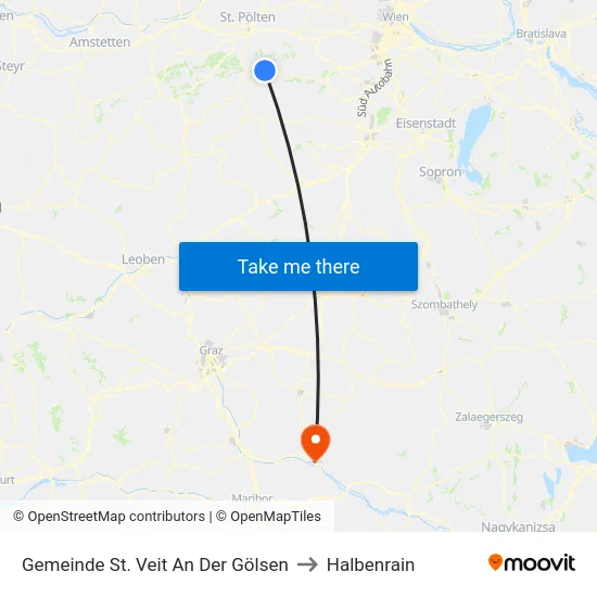 Gemeinde St. Veit An Der Gölsen to Halbenrain map