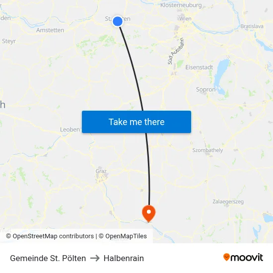 Gemeinde St. Pölten to Halbenrain map