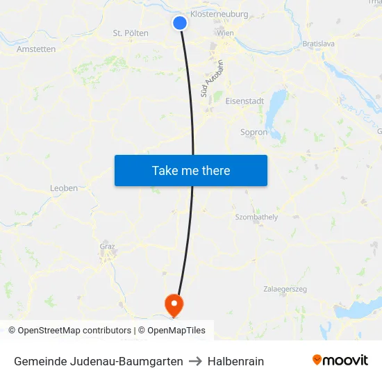 Gemeinde Judenau-Baumgarten to Halbenrain map