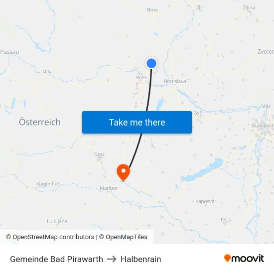Gemeinde Bad Pirawarth to Halbenrain map