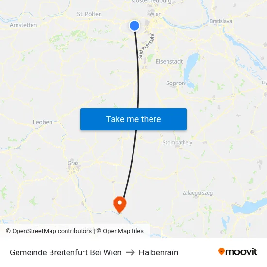 Gemeinde Breitenfurt Bei Wien to Halbenrain map