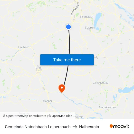 Gemeinde Natschbach-Loipersbach to Halbenrain map