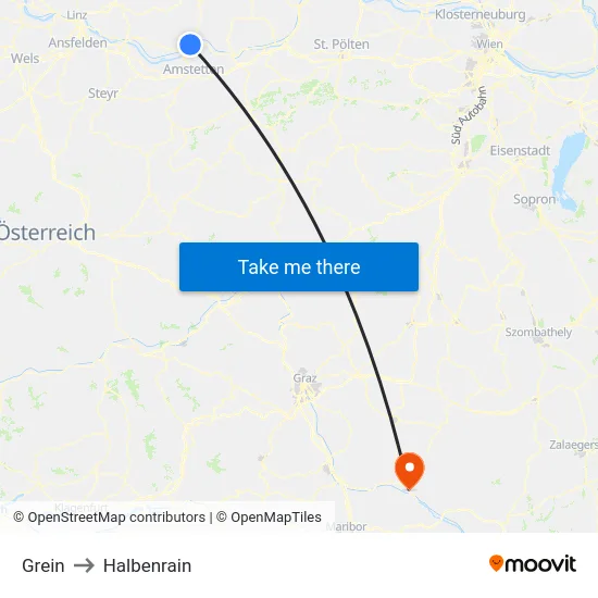 Grein to Halbenrain map