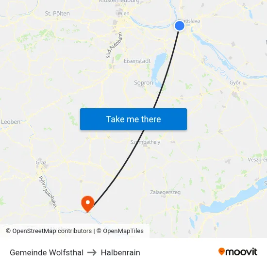 Gemeinde Wolfsthal to Halbenrain map