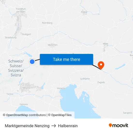 Marktgemeinde Nenzing to Halbenrain map