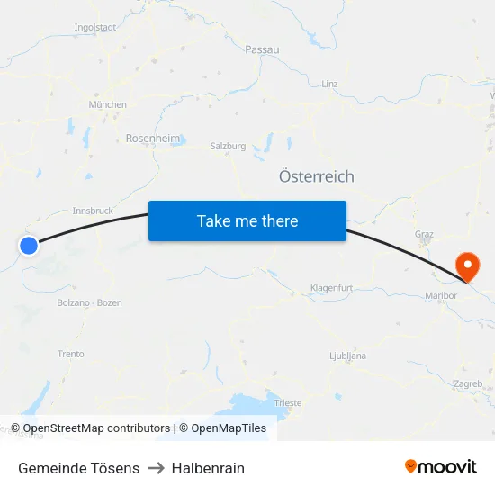 Gemeinde Tösens to Halbenrain map
