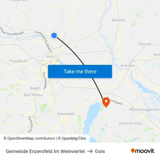Gemeinde Enzersfeld Im Weinviertel to Gols map