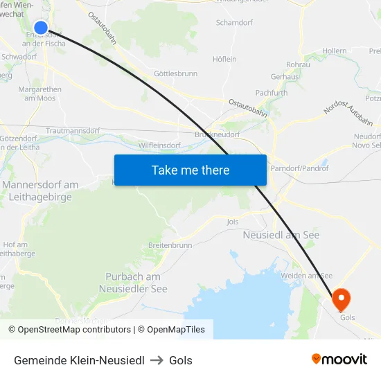 Gemeinde Klein-Neusiedl to Gols map