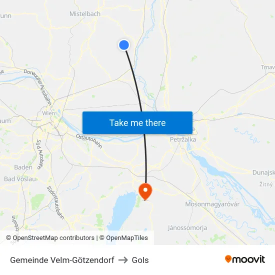Gemeinde Velm-Götzendorf to Gols map