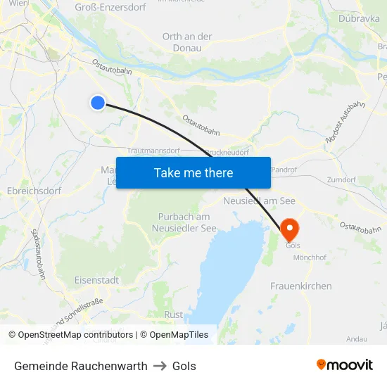 Gemeinde Rauchenwarth to Gols map