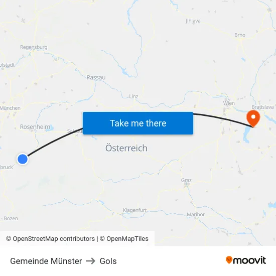 Gemeinde Münster to Gols map