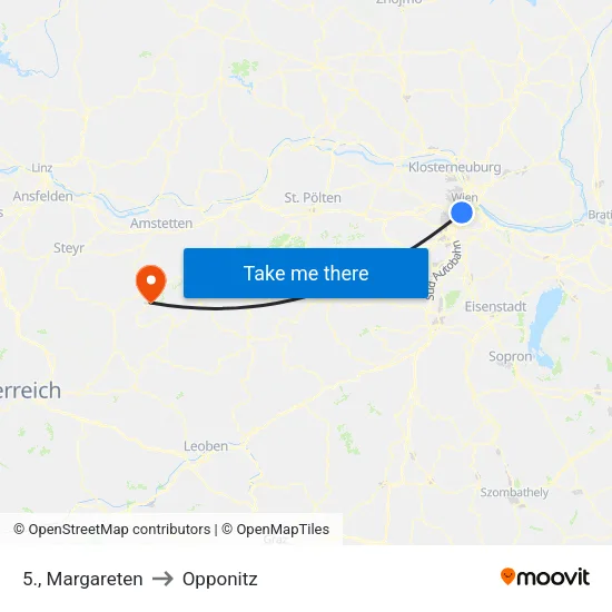 5., Margareten to Opponitz map