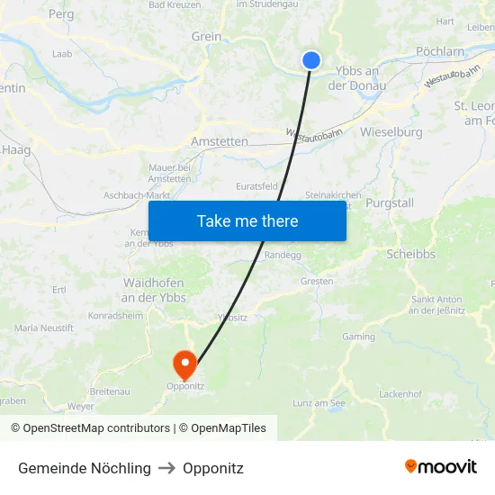 Gemeinde Nöchling to Opponitz map