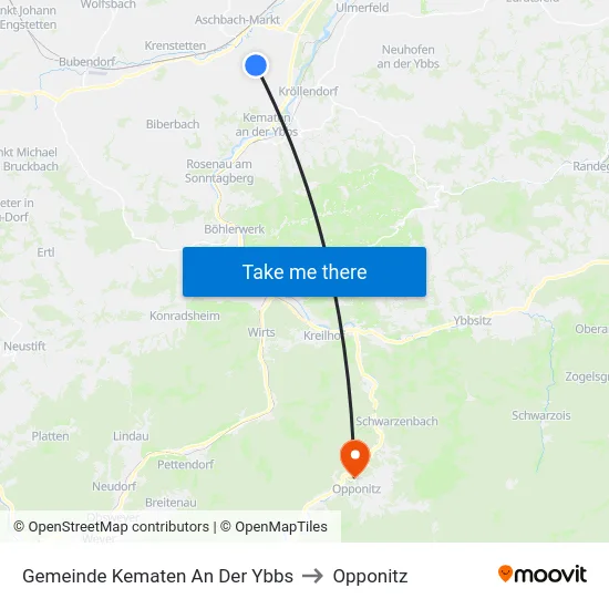 Gemeinde Kematen An Der Ybbs to Opponitz map