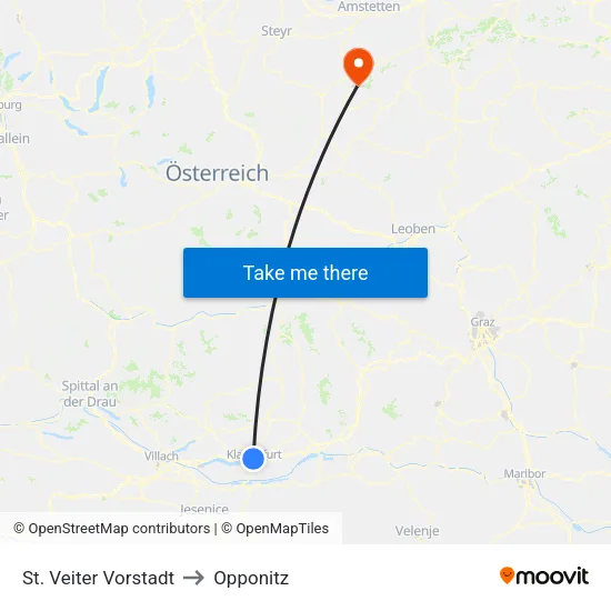 St. Veiter Vorstadt to Opponitz map