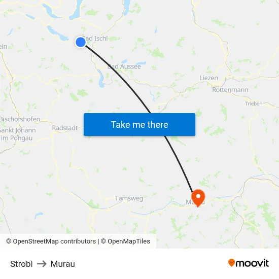 Strobl to Murau map