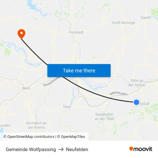 Gemeinde Wolfpassing to Neufelden map