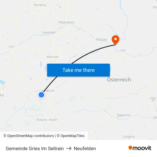 Gemeinde Gries Im Sellrain to Neufelden map