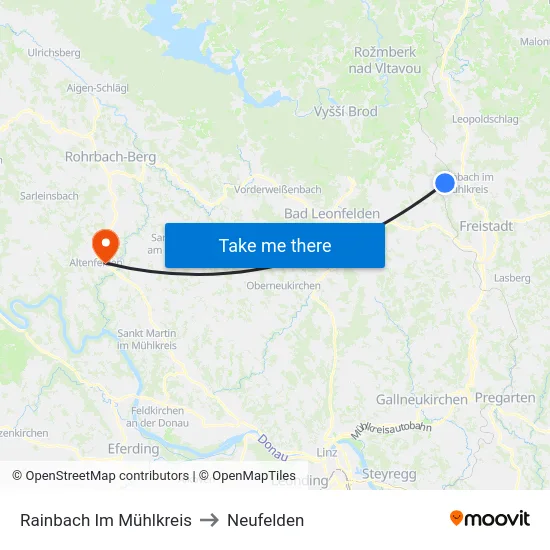 Rainbach Im Mühlkreis to Neufelden map