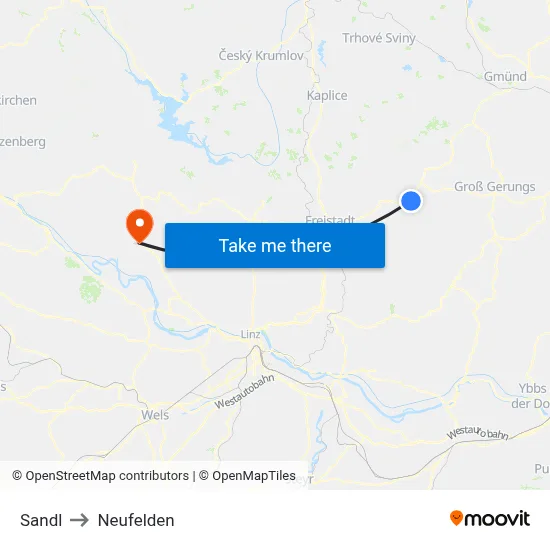 Sandl to Neufelden map