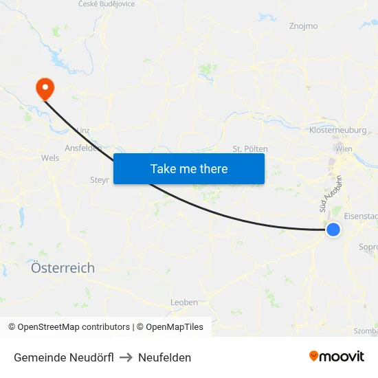 Gemeinde Neudörfl to Neufelden map