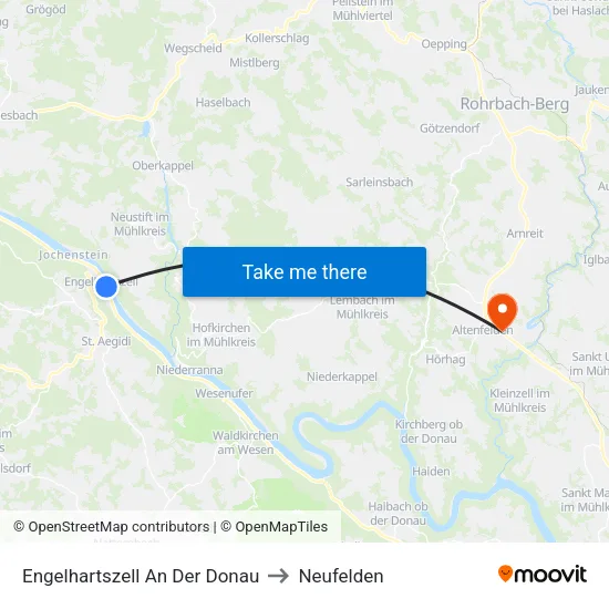 Engelhartszell An Der Donau to Neufelden map