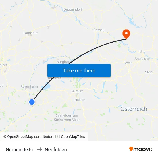 Gemeinde Erl to Neufelden map