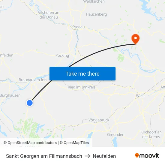 Sankt Georgen am Fillmannsbach to Neufelden map