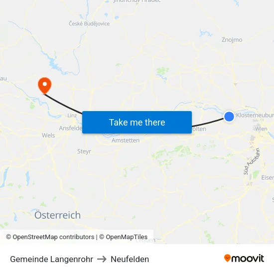 Gemeinde Langenrohr to Neufelden map