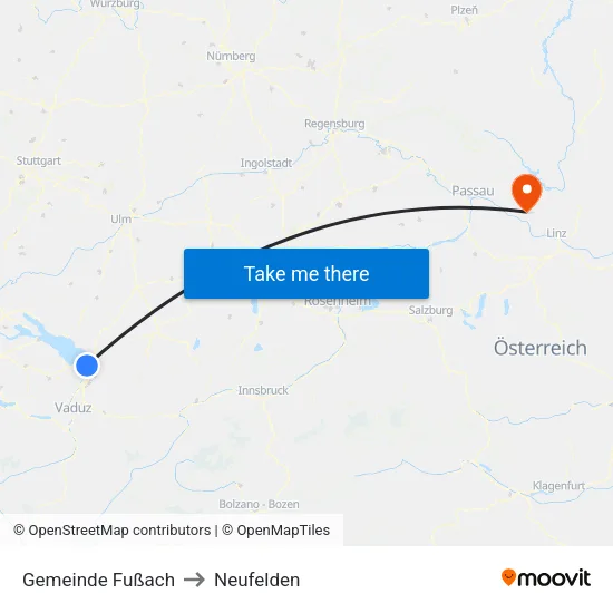 Gemeinde Fußach to Neufelden map