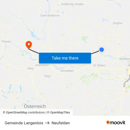 Gemeinde Langenlois to Neufelden map