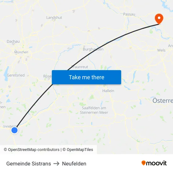 Gemeinde Sistrans to Neufelden map