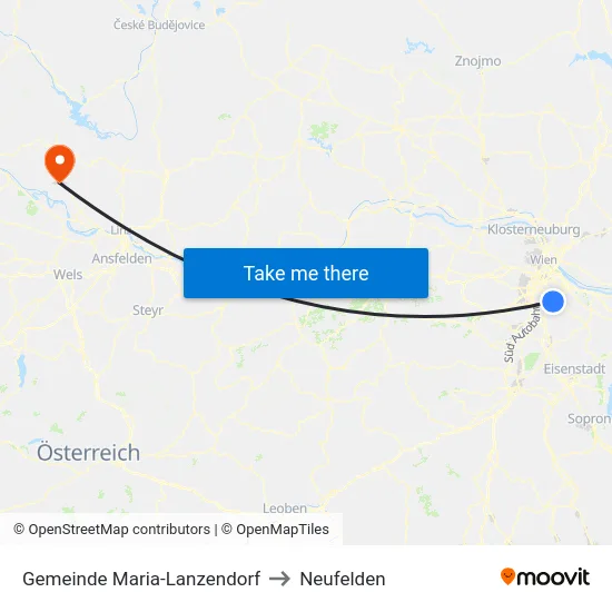 Gemeinde Maria-Lanzendorf to Neufelden map