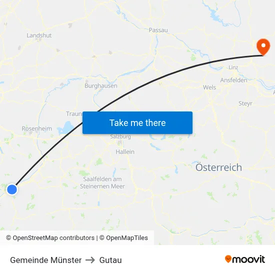 Gemeinde Münster to Gutau map