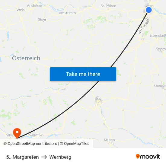 5., Margareten to Wernberg map