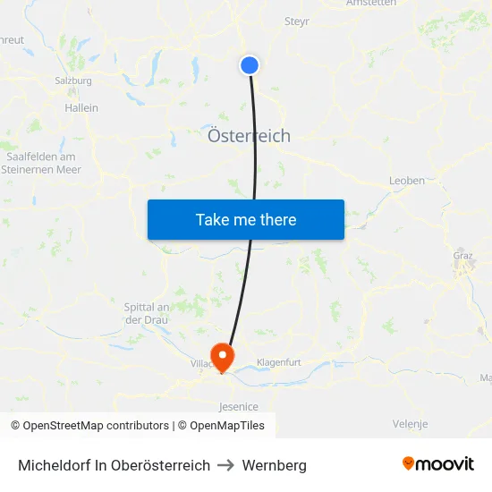 Micheldorf In Oberösterreich to Wernberg map