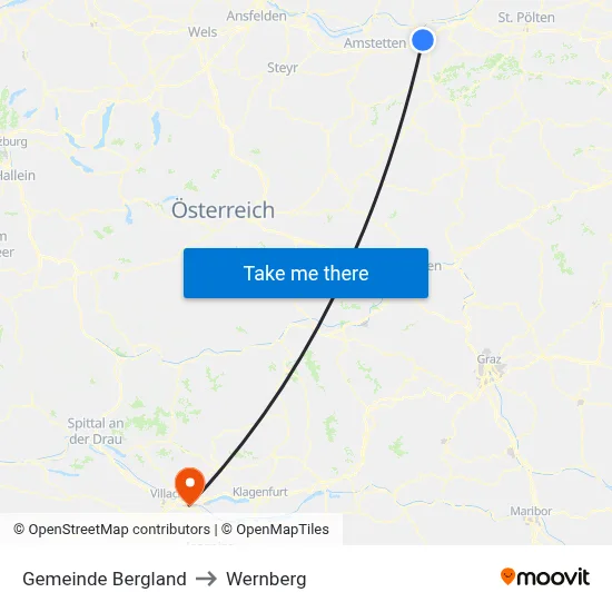 Gemeinde Bergland to Wernberg map