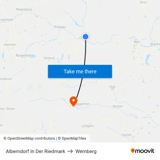 Alberndorf In Der Riedmark to Wernberg map