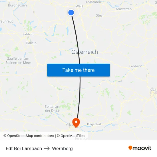 Edt Bei Lambach to Wernberg map