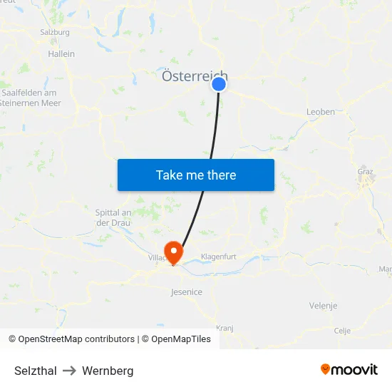 Selzthal to Wernberg map