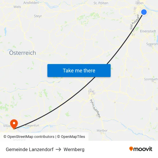 Gemeinde Lanzendorf to Wernberg map