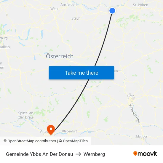 Gemeinde Ybbs An Der Donau to Wernberg map