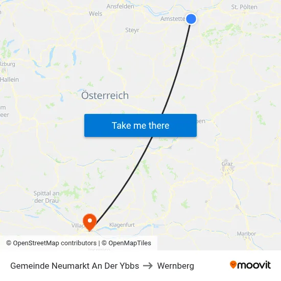 Gemeinde Neumarkt An Der Ybbs to Wernberg map