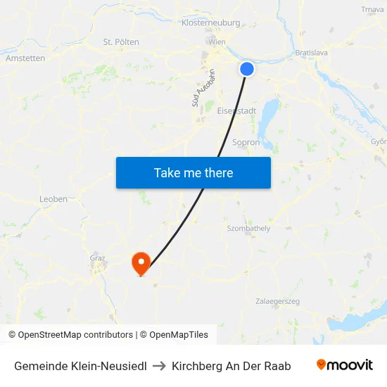 Gemeinde Klein-Neusiedl to Kirchberg An Der Raab map