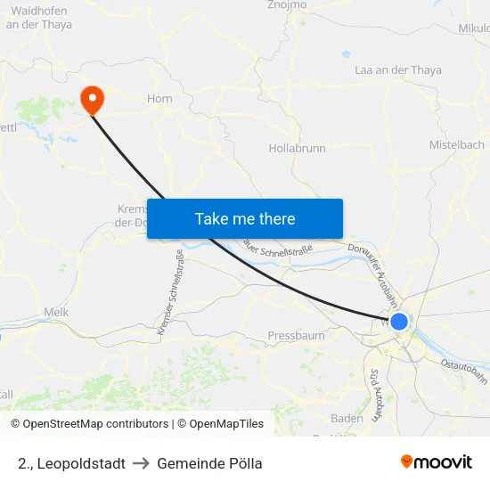 2., Leopoldstadt to Gemeinde Pölla map