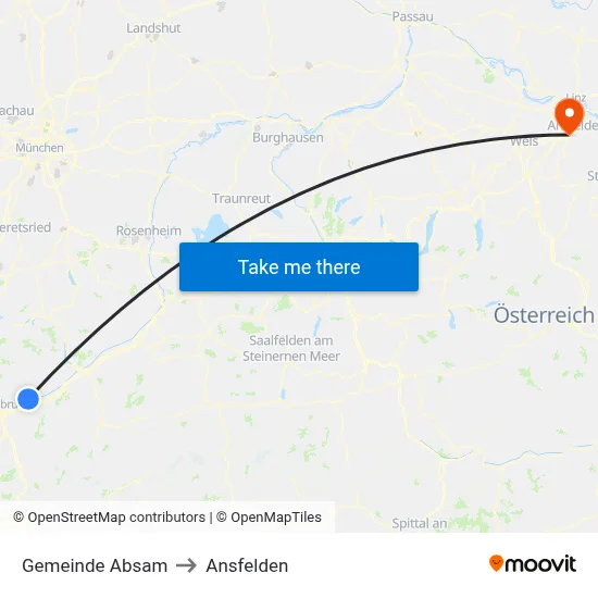 Gemeinde Absam to Ansfelden map